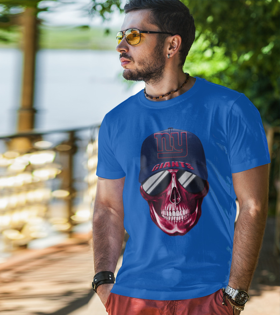New York Giants Skull Cap T-Shirt