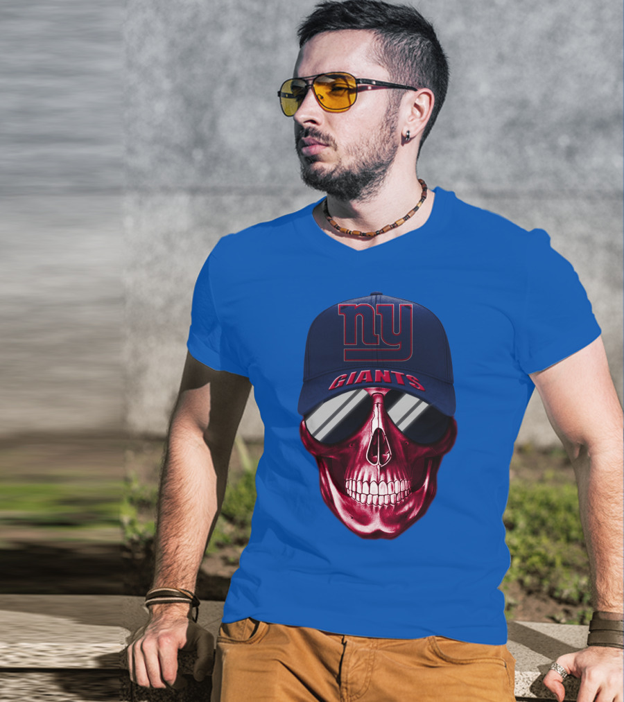 New York Giants Skull Cap T-Shirt