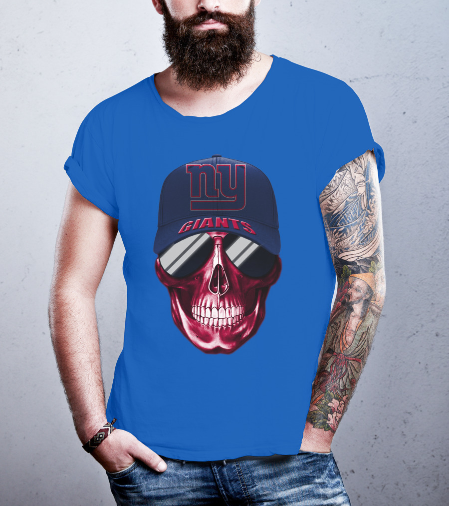 New York Giants Skull Cap T-Shirt