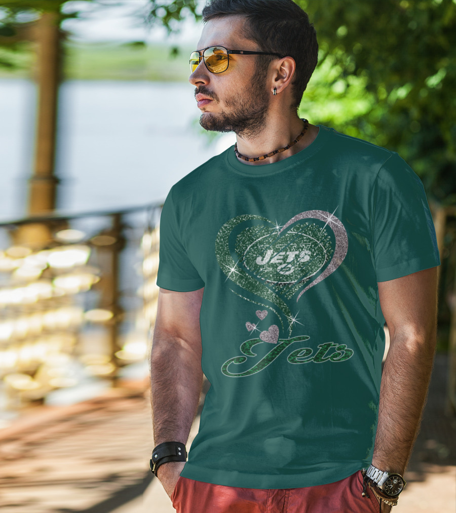 Jets Heart Sparkle T-Shirt