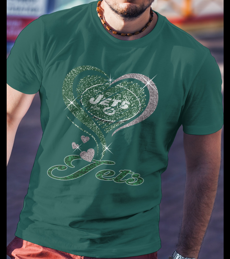 Jets Heart Sparkle T-Shirt