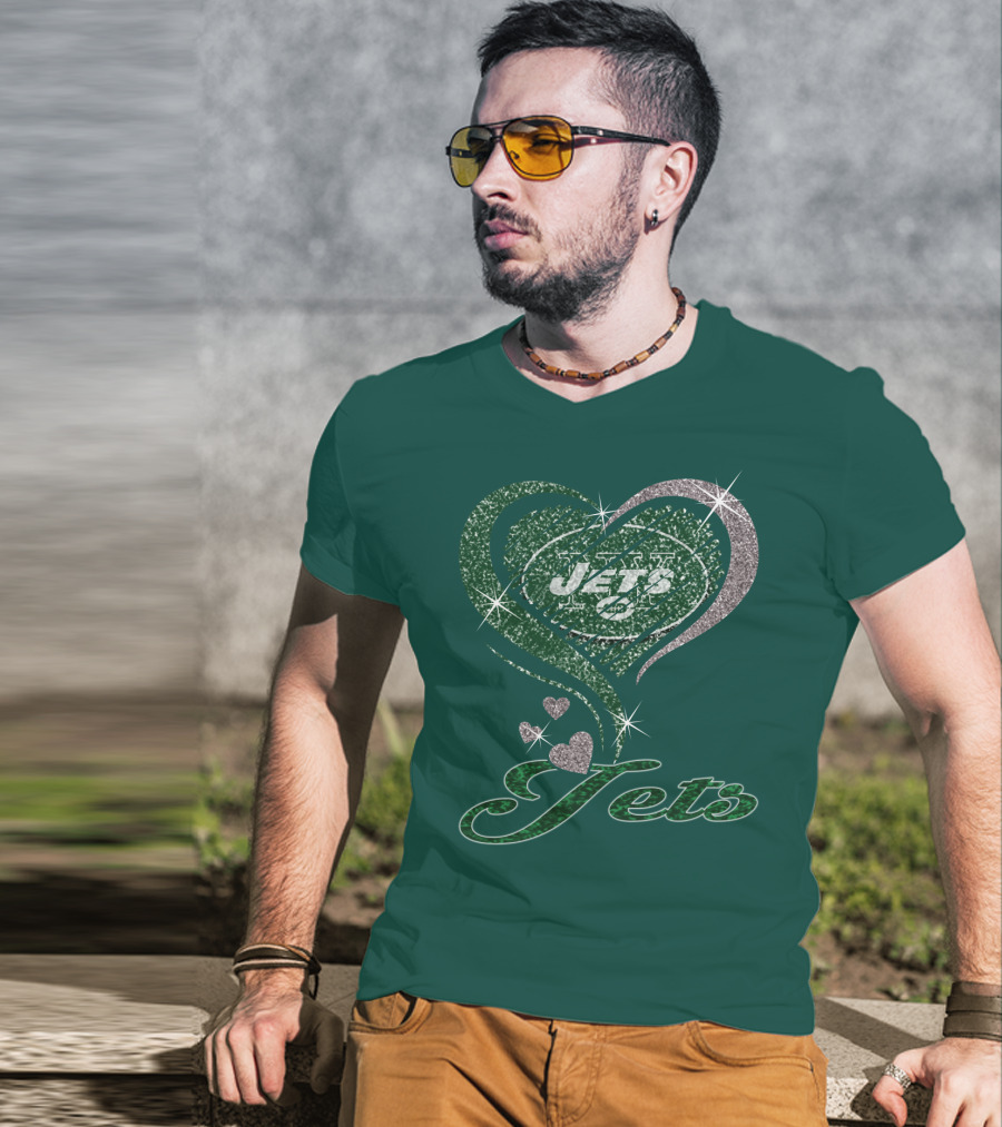 Jets Heart Sparkle T-Shirt