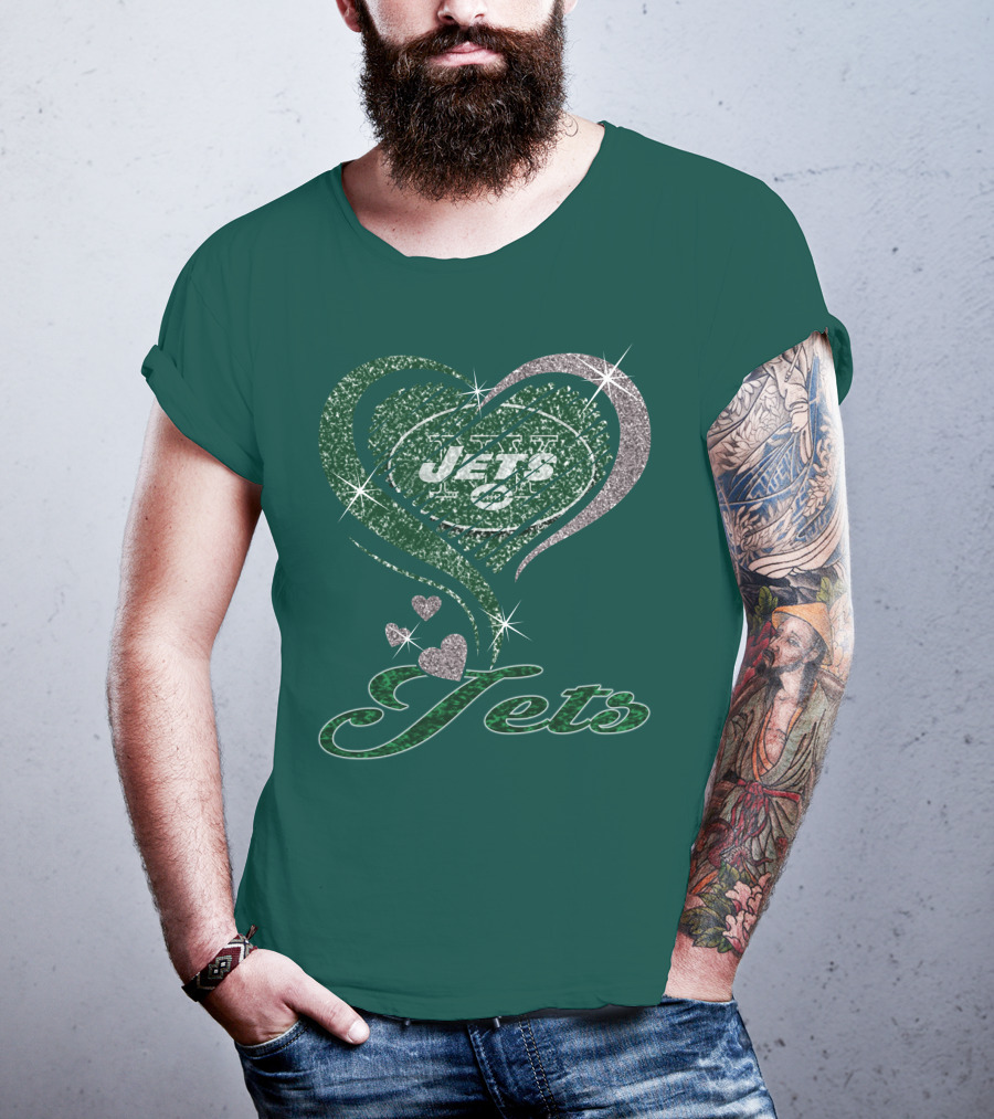 Jets Heart Sparkle T-Shirt