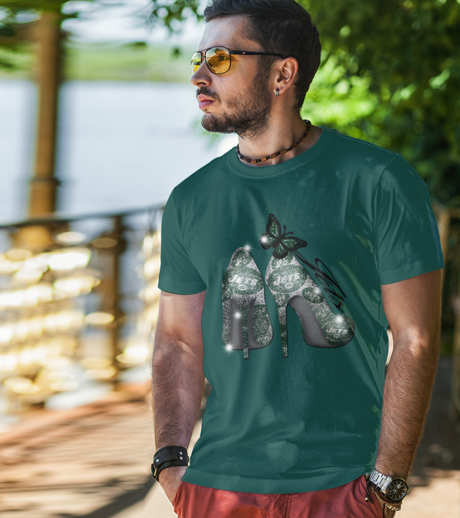 Jets Football High Heels With Butterfly T-Shirt