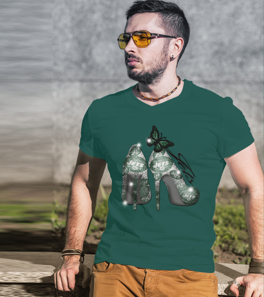 Jets Football High Heels With Butterfly T-Shirt