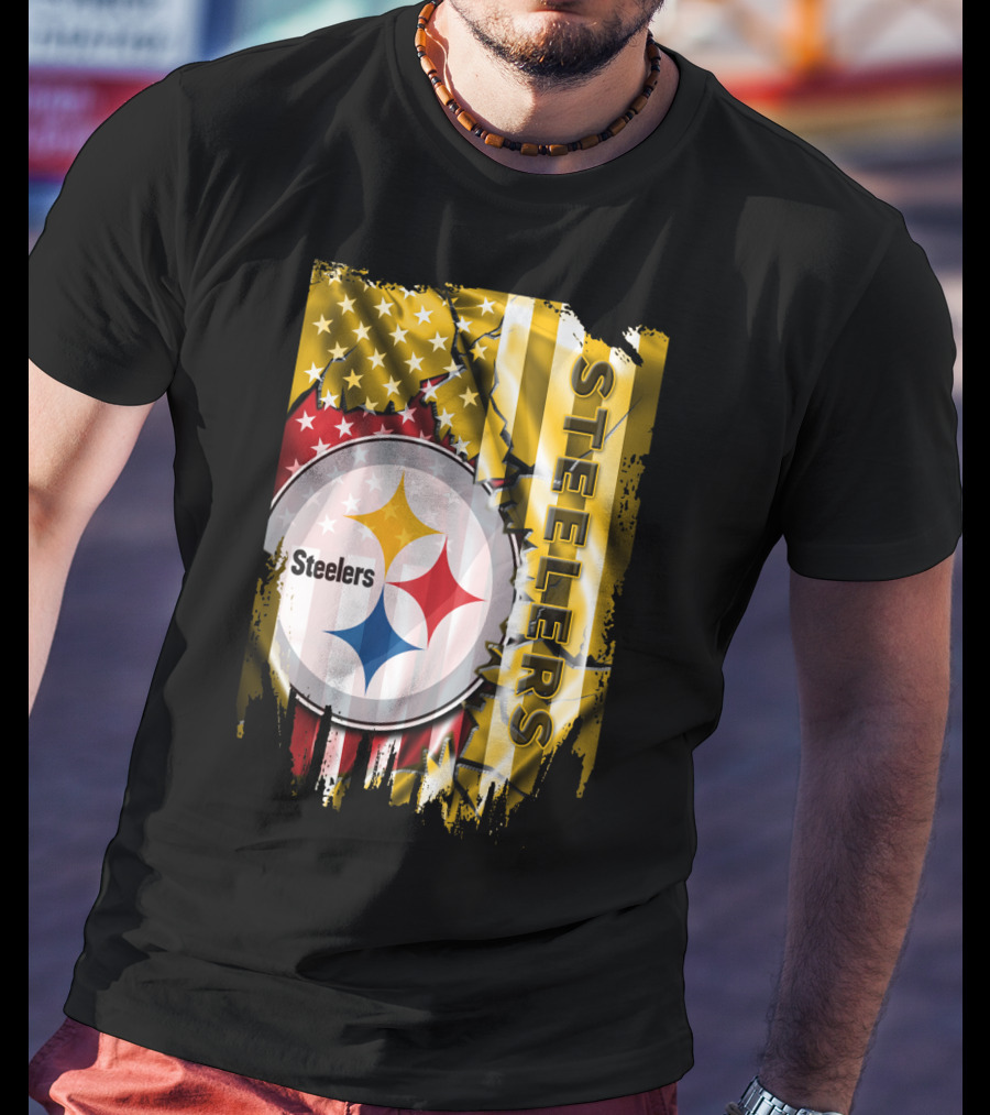 Pittsburgh Steelers Team Colors And Iconic Logomania T-Shirt