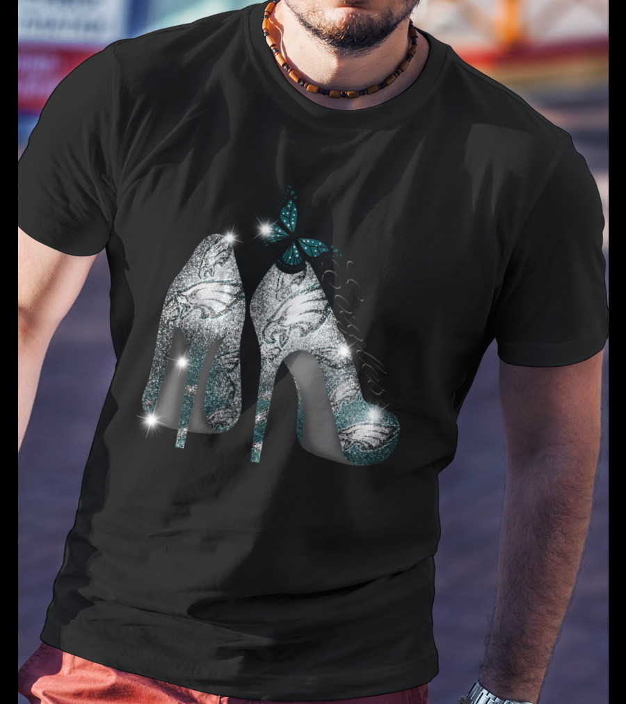 Philadelphia Eagles Heels With Butterfly T-Shirt