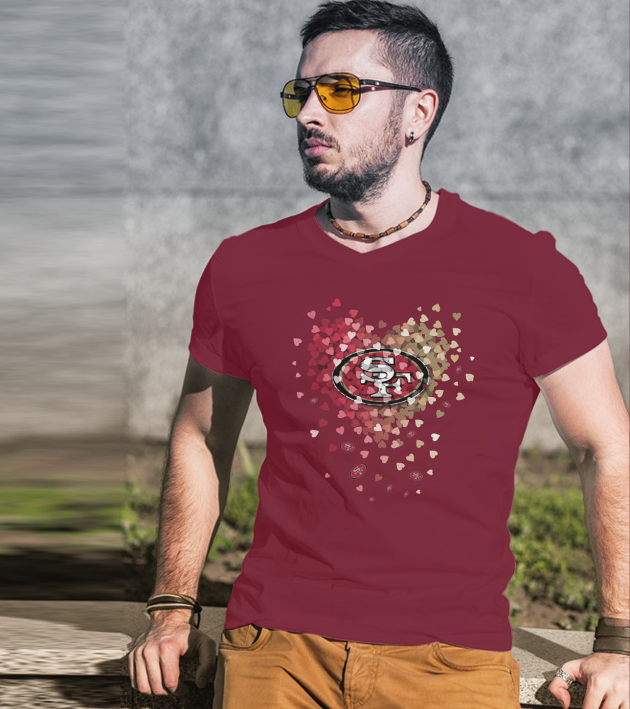 San Francisco 49ers Logo In Heart T-Shirt