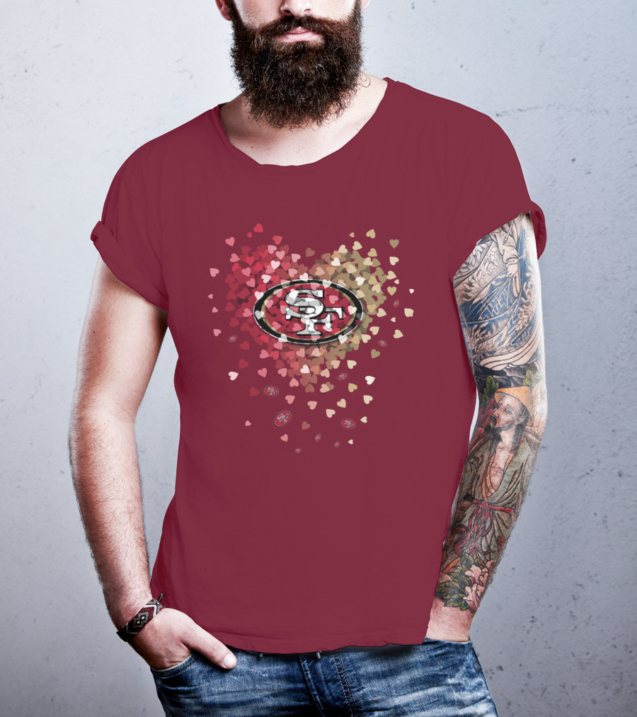 San Francisco 49ers Logo In Heart T-Shirt