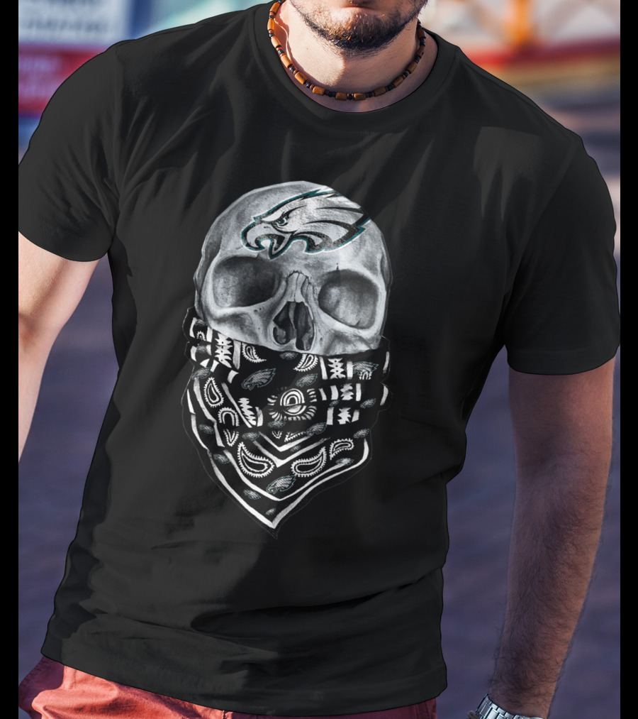 Philadelphia Eagles Skull Bandana T-Shirt