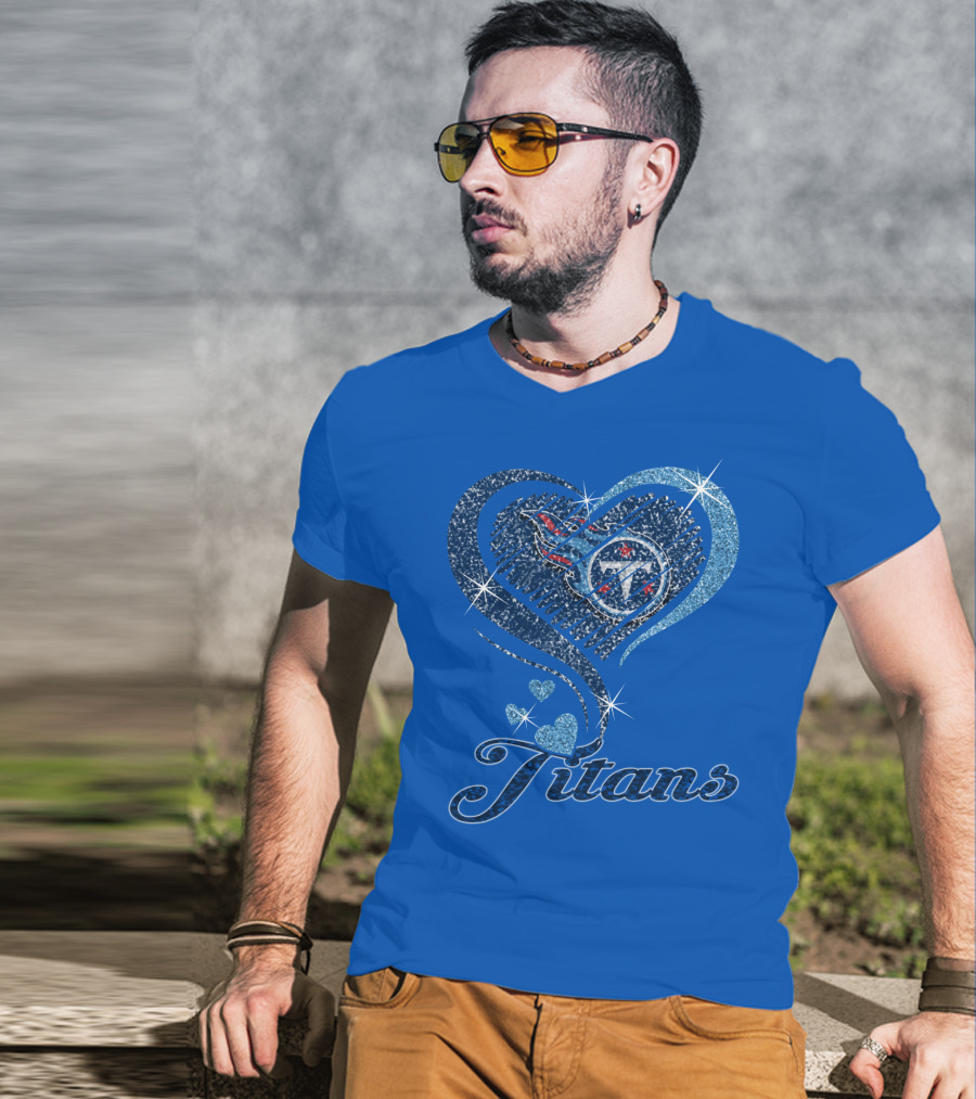 Tennessee Titans Heart Logo And Titans T-Shirt
