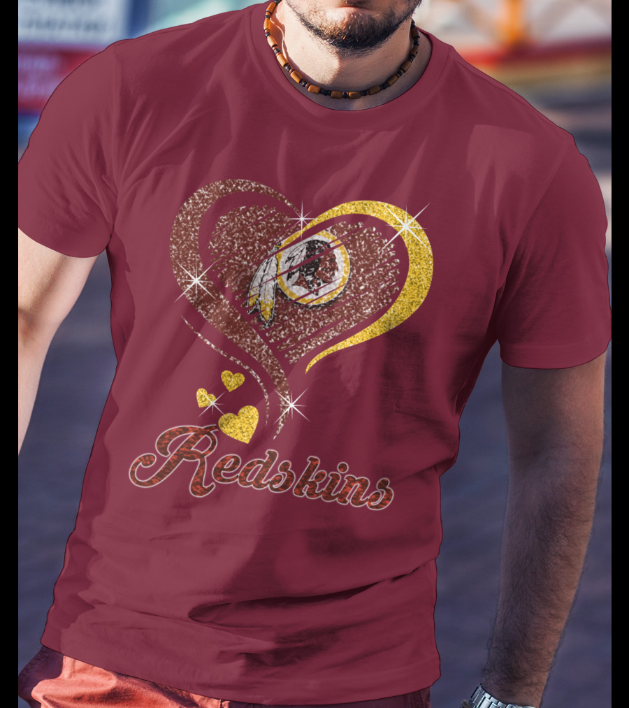 Redskins Heart Gold Football Team T-Shirt