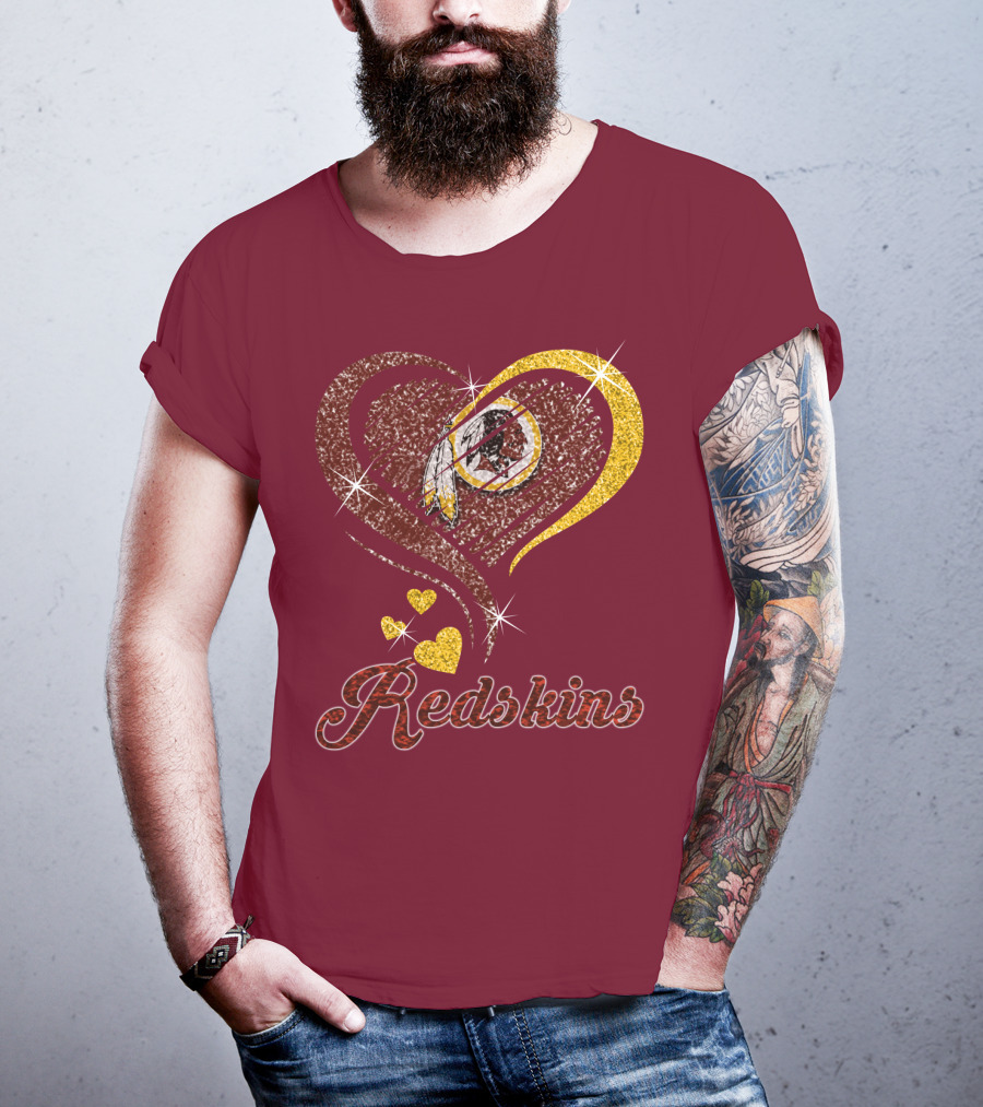 Redskins Heart Gold Football Team T-Shirt