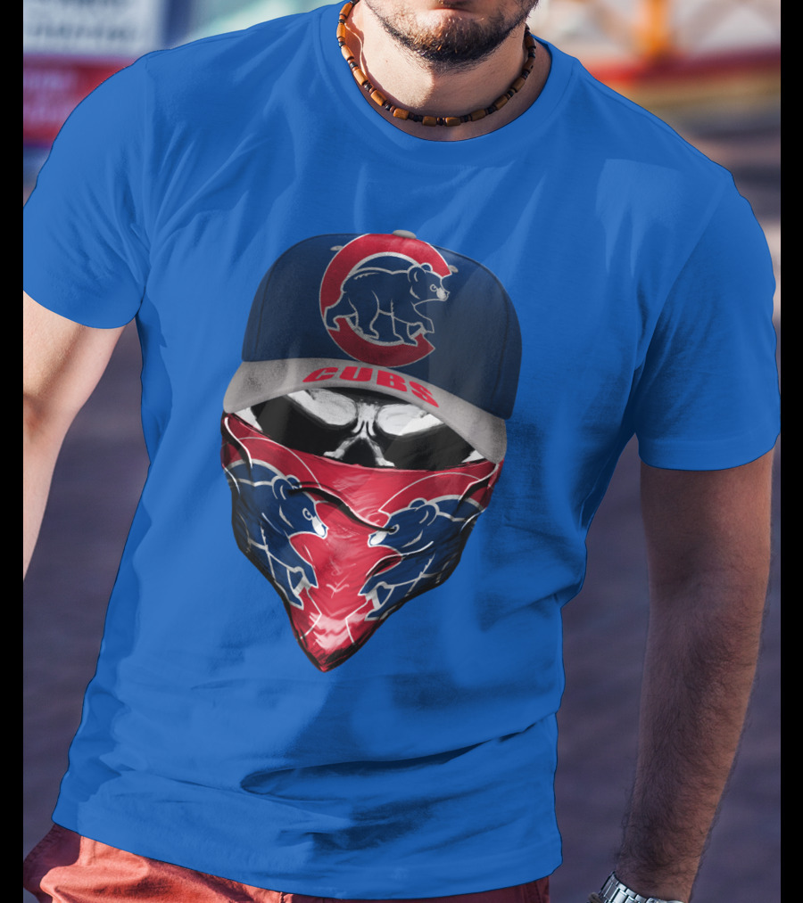 Chicago Cubs Bear Logo Cap And Bandana Combo T-Shirt