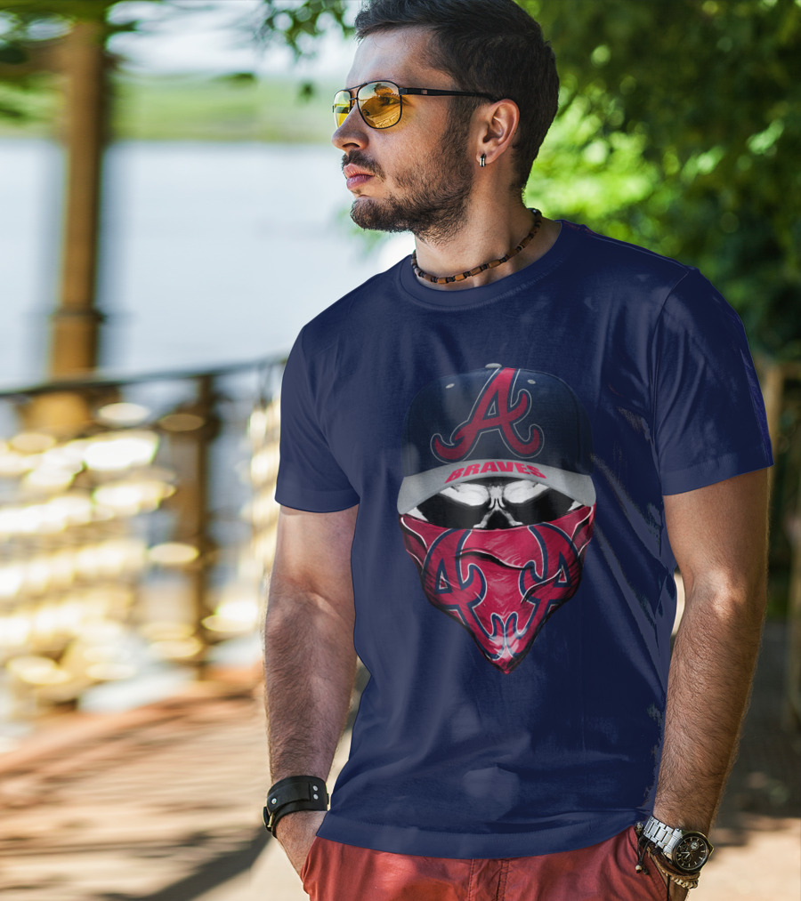 Atlanta Braves A Cap And Bandana Logo Style T-Shirt