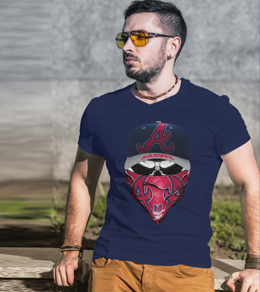 Atlanta Braves A Cap And Bandana Logo Style T-Shirt