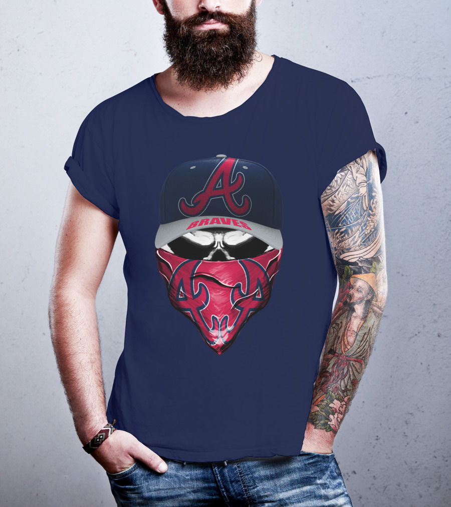Atlanta Braves A Cap And Bandana Logo Style T-Shirt