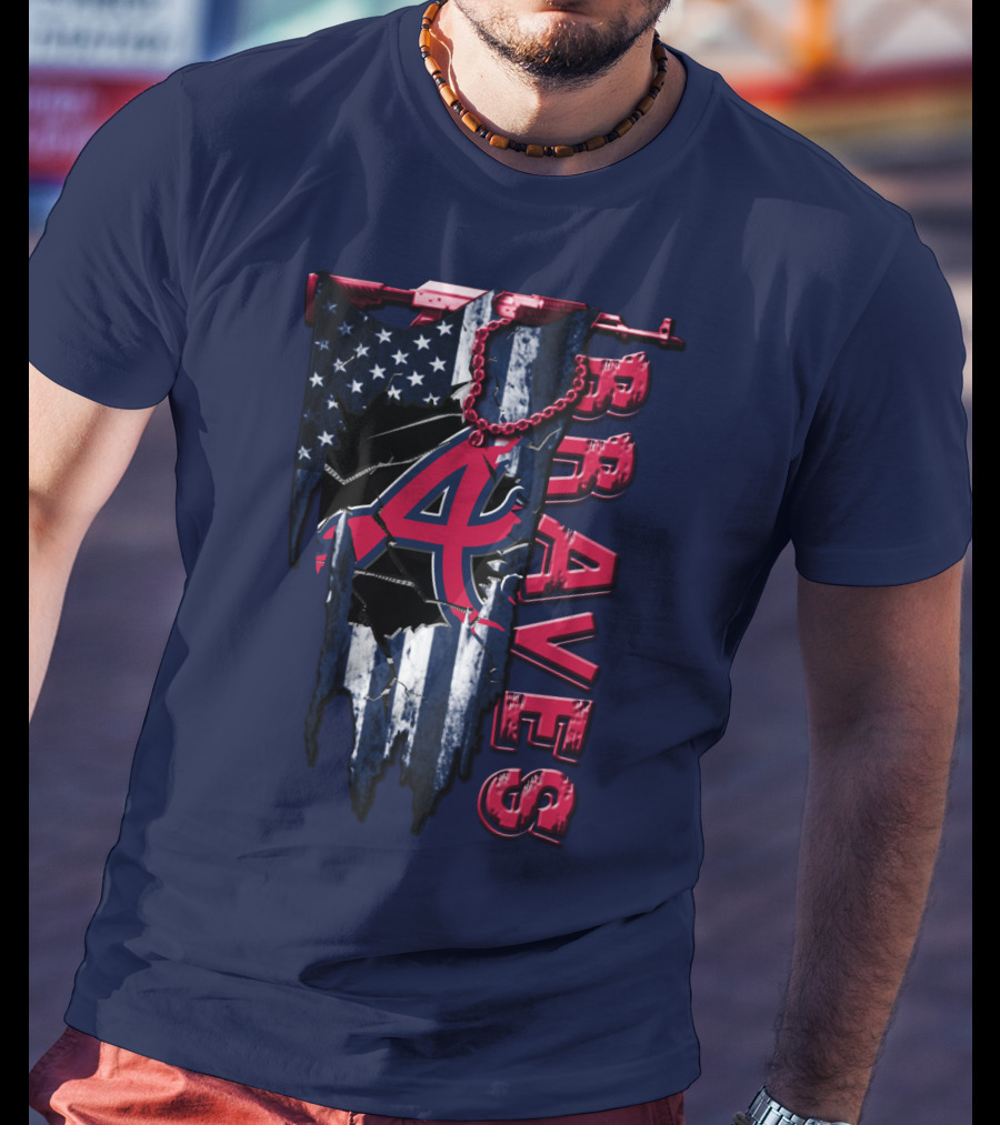 Atlanta Braves Patriotic Logo American Flag T-Shirt