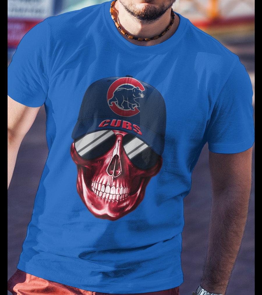 Chicago Cubs Skull Cap T-Shirt