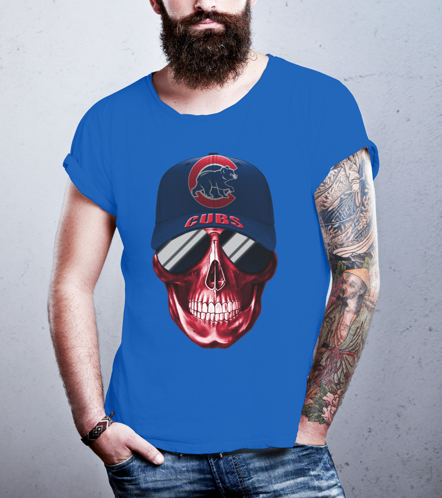 Chicago Cubs Skull Cap T-Shirt