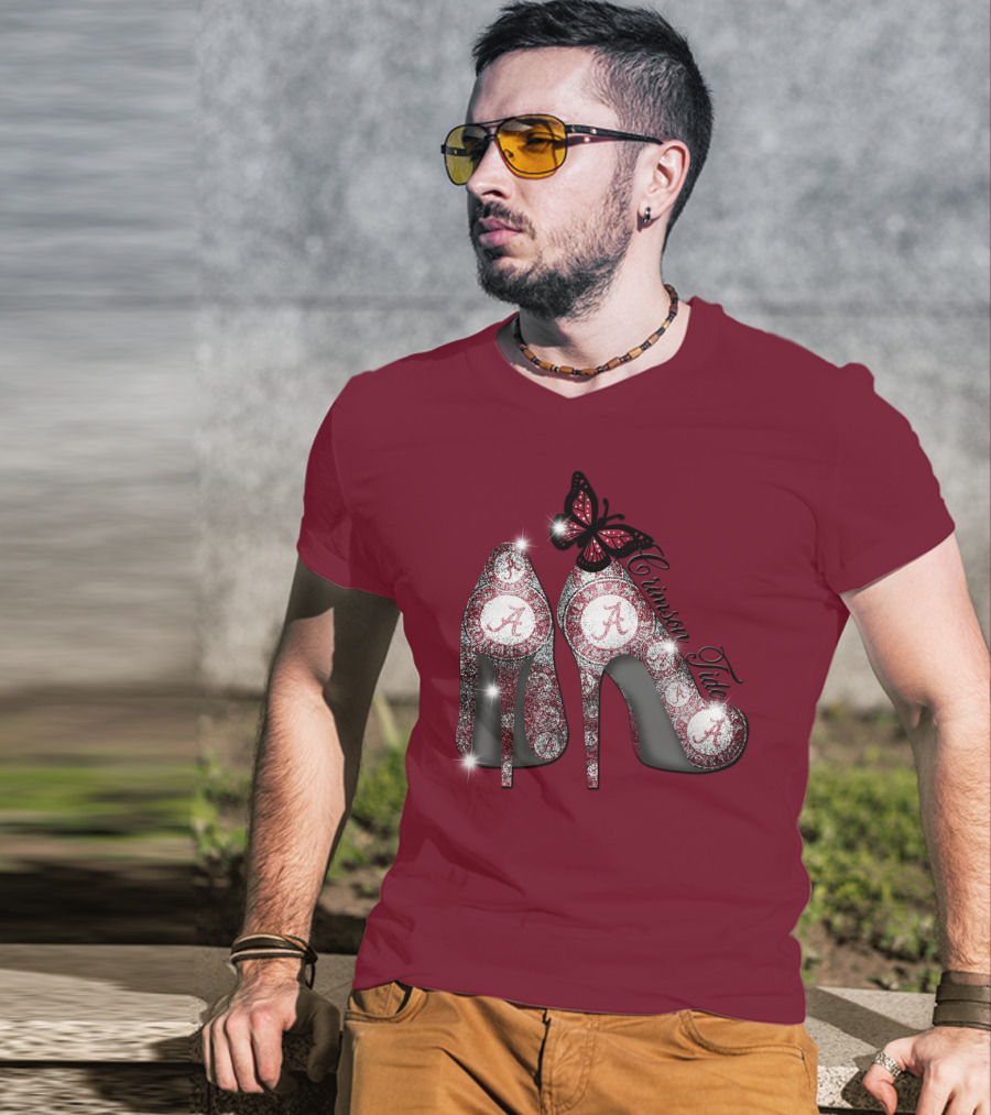 Crimson Tide Heels With Butterfly T-Shirt