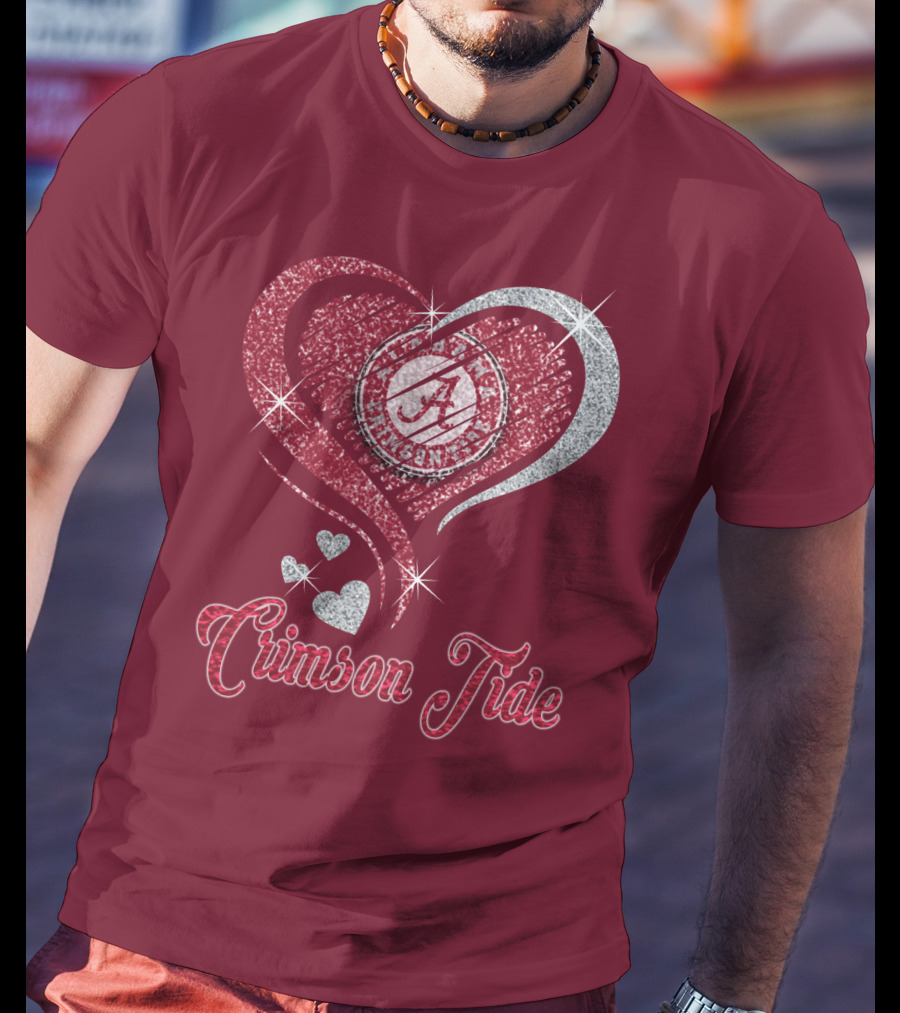 Alabama Crimson Tide Heart Sparkle T-Shirt