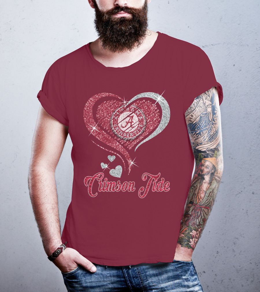 Alabama Crimson Tide Heart Sparkle T-Shirt
