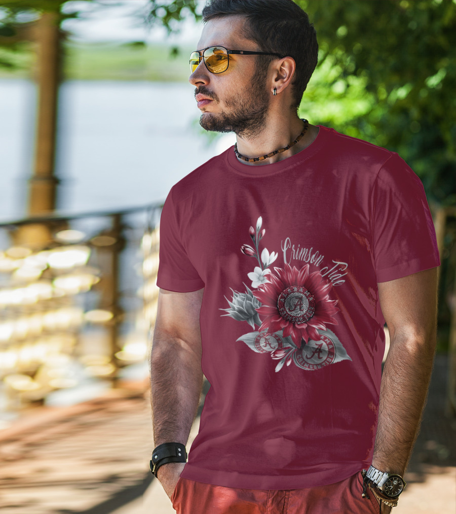 Crimson Tide Alabama A Flower T-Shirt