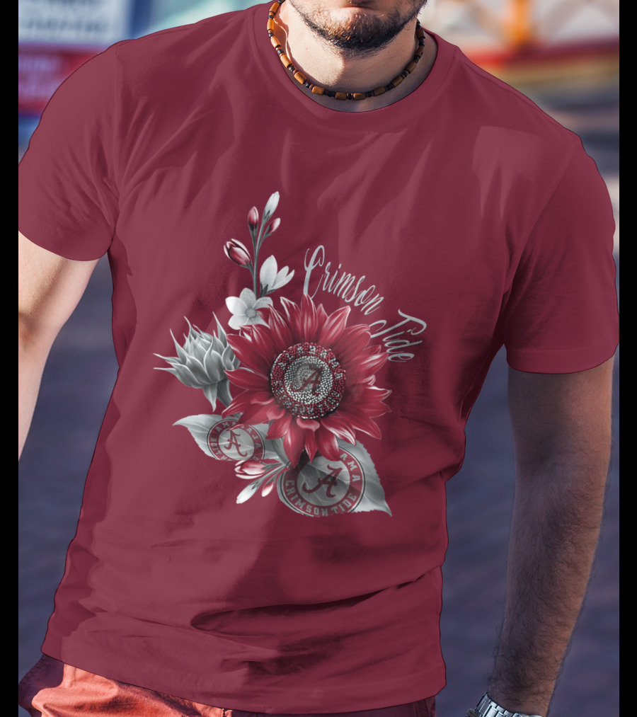 Crimson Tide Alabama A Flower T-Shirt
