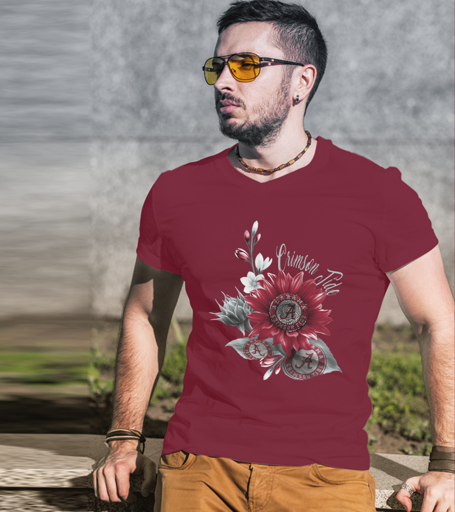 Crimson Tide Alabama A Flower T-Shirt