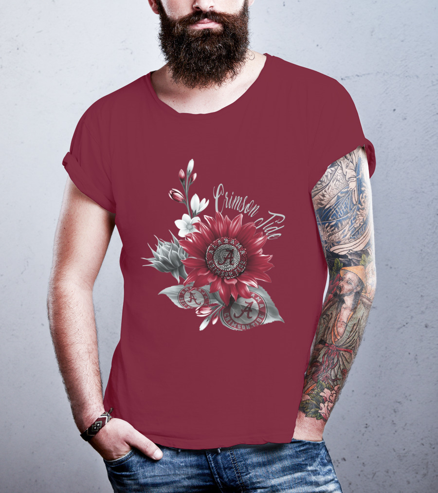 Crimson Tide Alabama A Flower T-Shirt