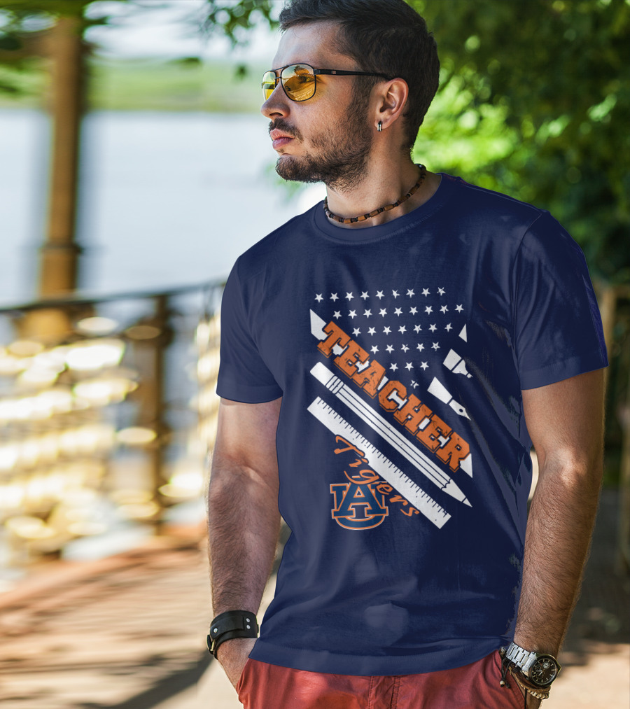 Auburn Teacher Tigers A Logo Pencil Ruler T-Shirt