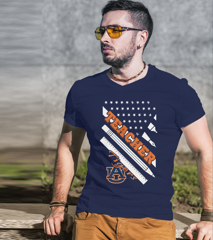 Auburn Teacher Tigers A Logo Pencil Ruler T-Shirt
