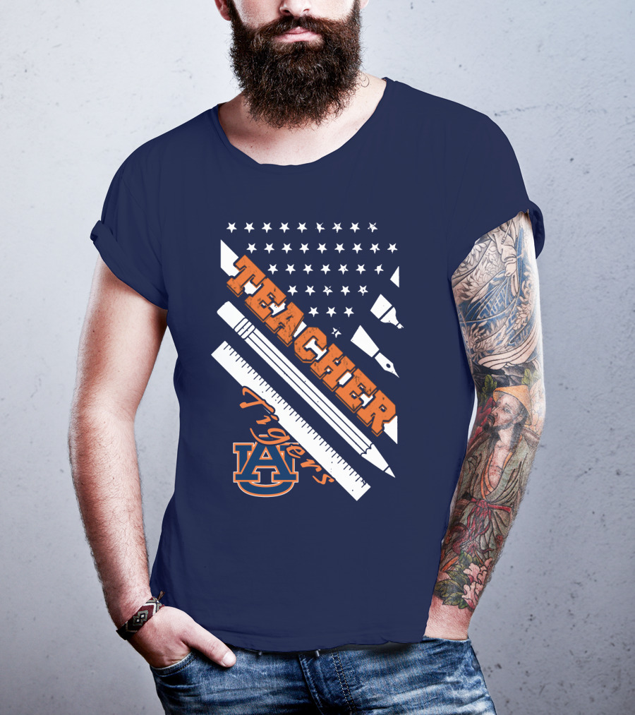 Auburn Teacher Tigers A Logo Pencil Ruler T-Shirt