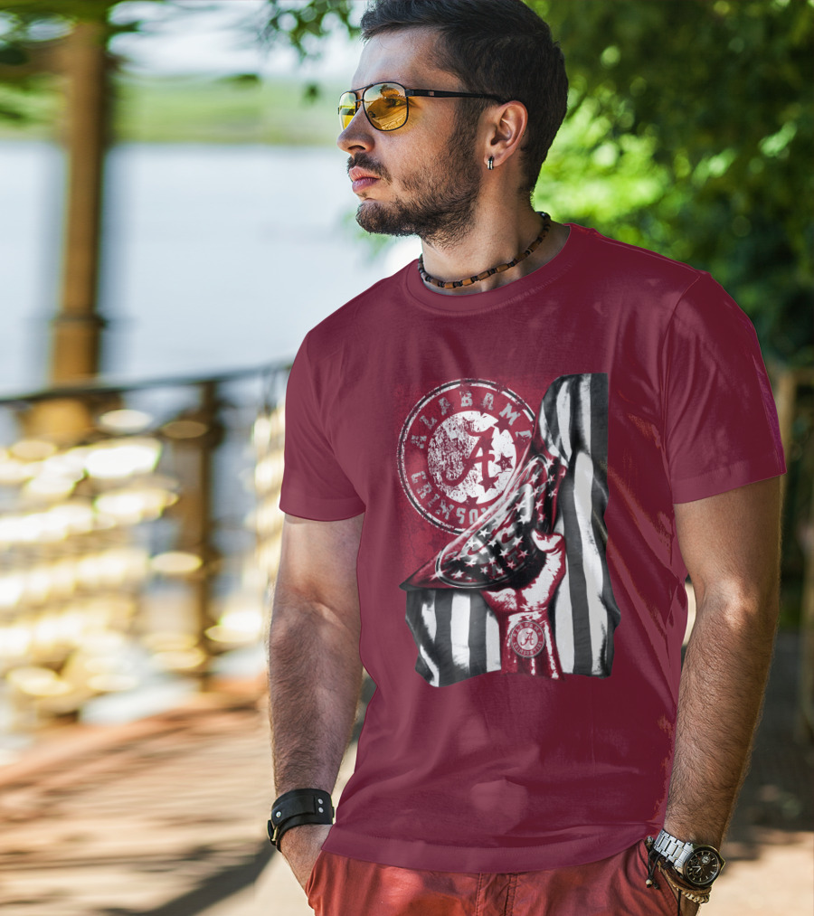 Alabama Crimson Tide Held High With Flag And Seal T-Shirt