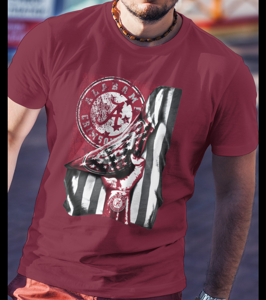 Alabama Crimson Tide Held High With Flag And Seal T-Shirt