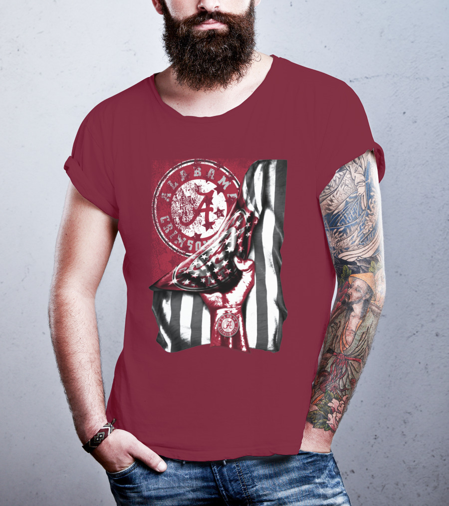 Alabama Crimson Tide Held High With Flag And Seal T-Shirt