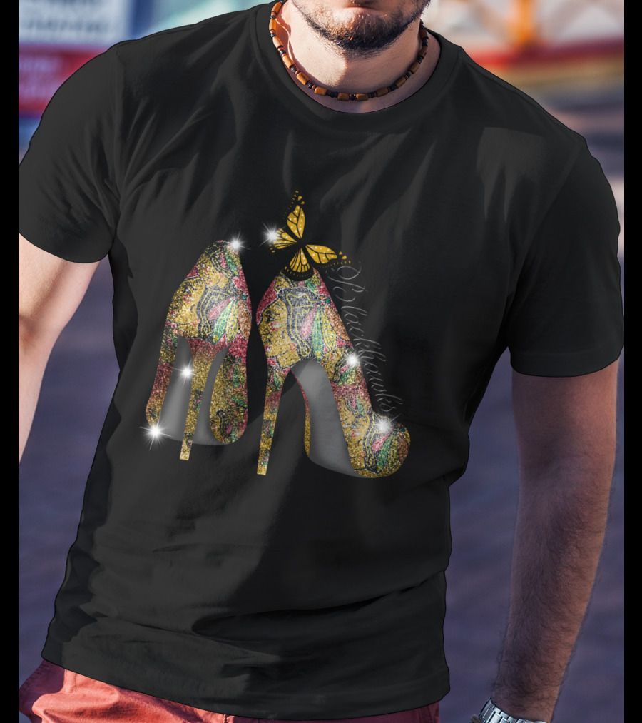 Chicago Blackhawks Heels With Butterfly Embellishment T-Shirt
