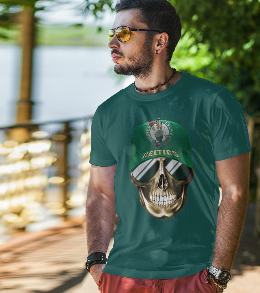 Boston Celtics Skull Cap T-Shirt
