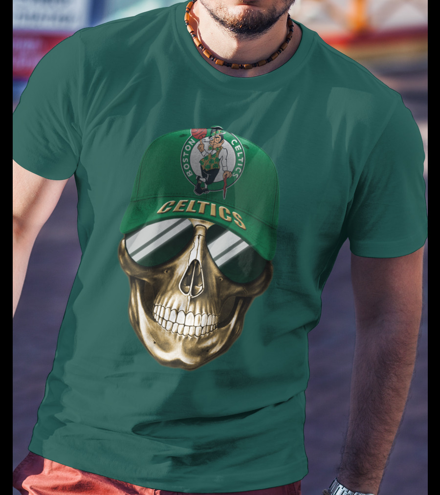 Boston Celtics Skull Cap T-Shirt