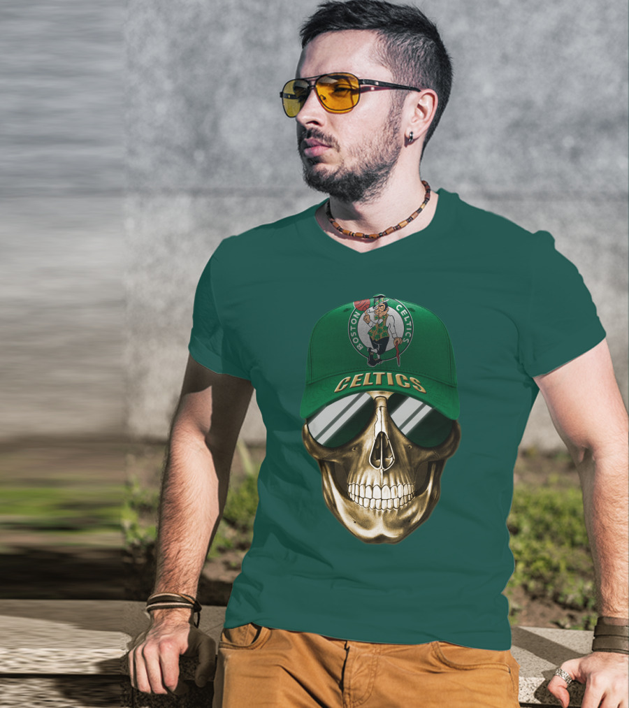 Boston Celtics Skull Cap T-Shirt