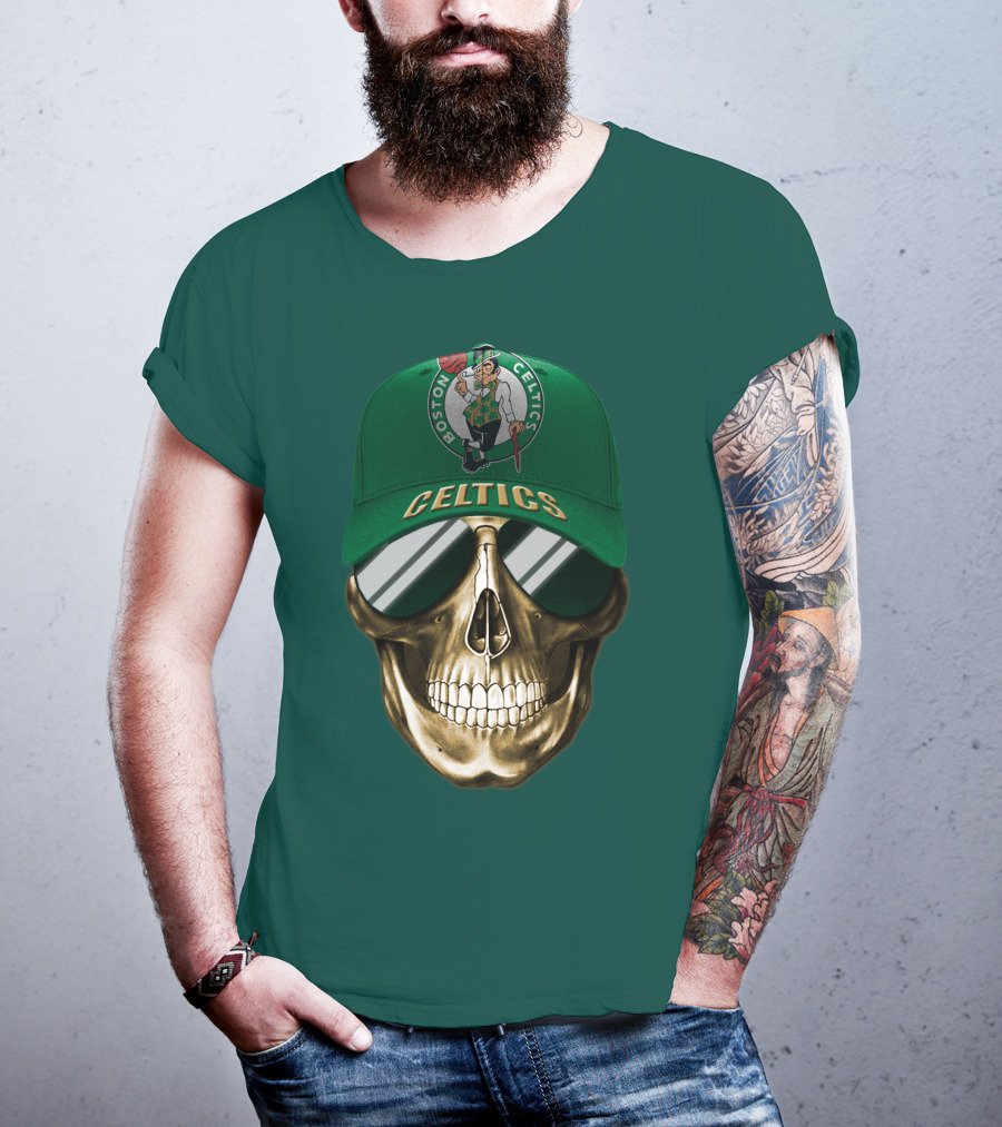 Boston Celtics Skull Cap T-Shirt