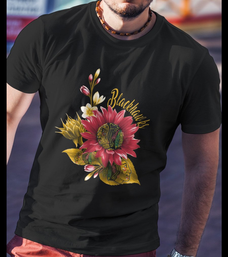 Chicago Blackhawks Floral T-Shirt