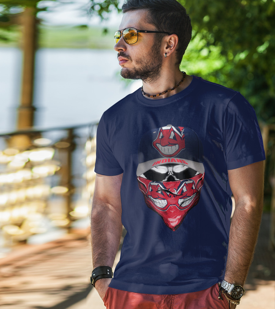 Cleveland Indians Logo Cap And Bandana T-Shirt