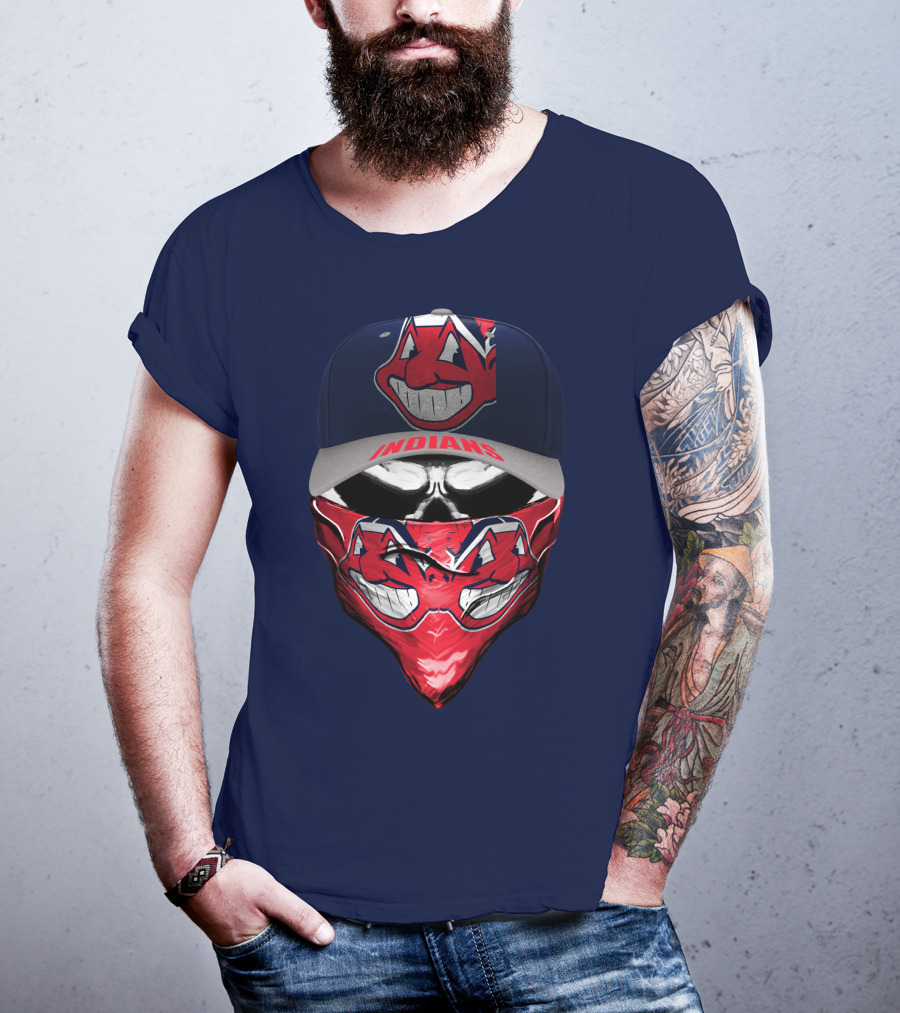 Cleveland Indians Logo Cap And Bandana T-Shirt