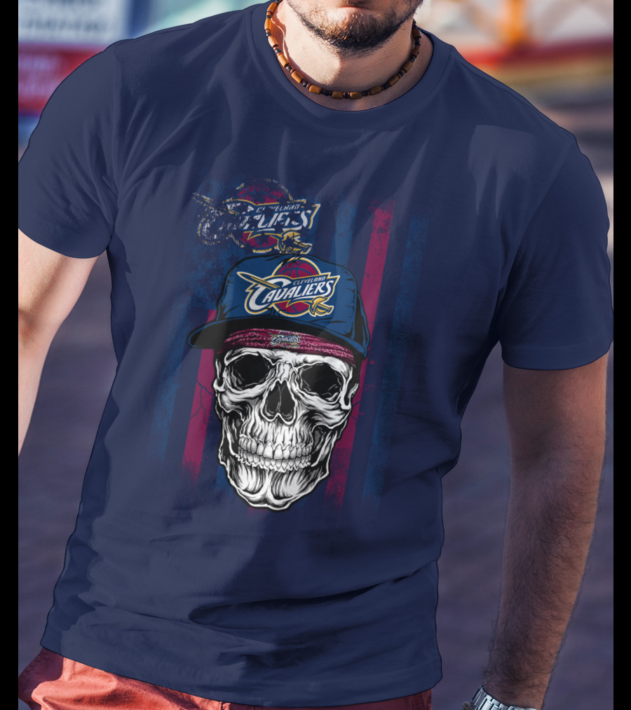 Cleveland Cavaliers Skull With Cap T-Shirt