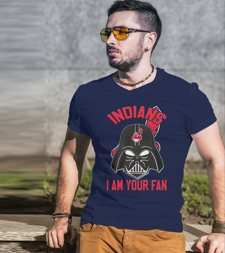 Indians I Am Your Fan Darth Vader Star Wars Cleveland Logo Mashup T-Shirt