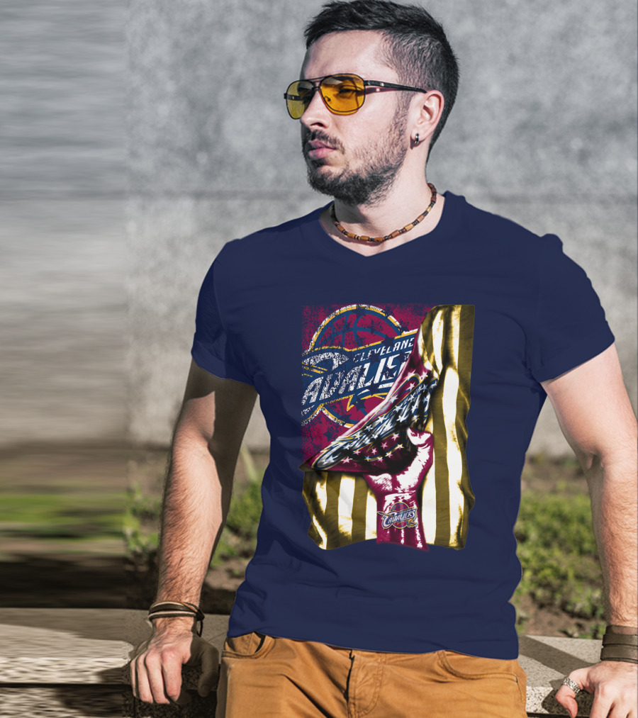 Cleveland Cavaliers American Flag Fist Nba Basketball T-Shirt