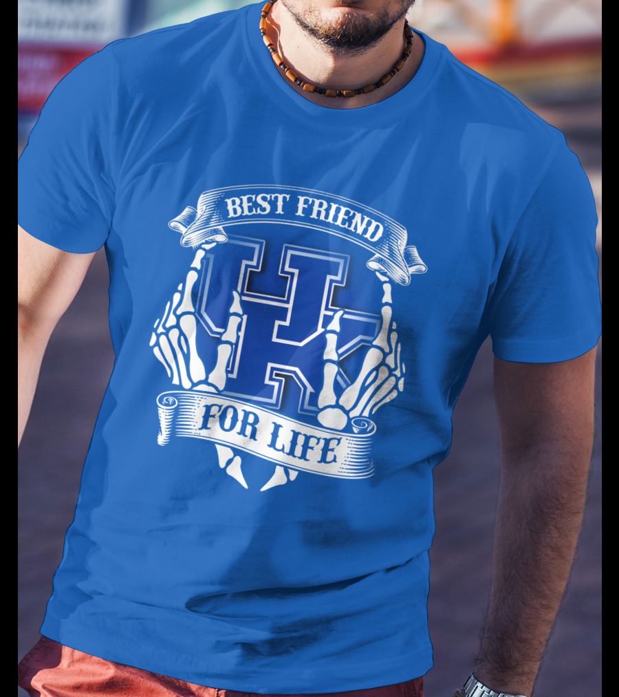 Best Friend For Life Kentucky Wildcats Skeleton Hands T-Shirt