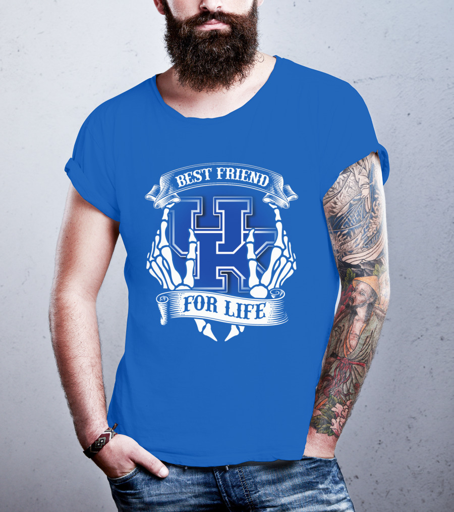 Best Friend For Life Kentucky Wildcats Skeleton Hands T-Shirt